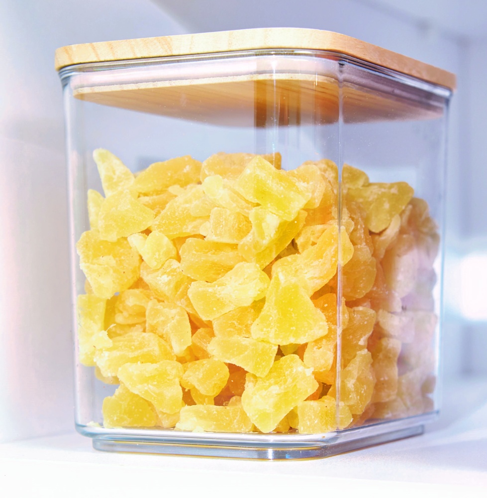 Container for Dry Food, 2 L, PANSINO RPET MEDIUM CANISTER, 16 x 12 x H 15,5 cm , Transparent / Natural