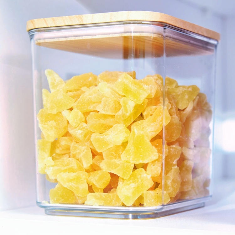 Container for Dry Food, 2 L, PANSINO RPET MEDIUM CANISTER, 16 x 12 x H 15,5 cm , Transparent / Natural