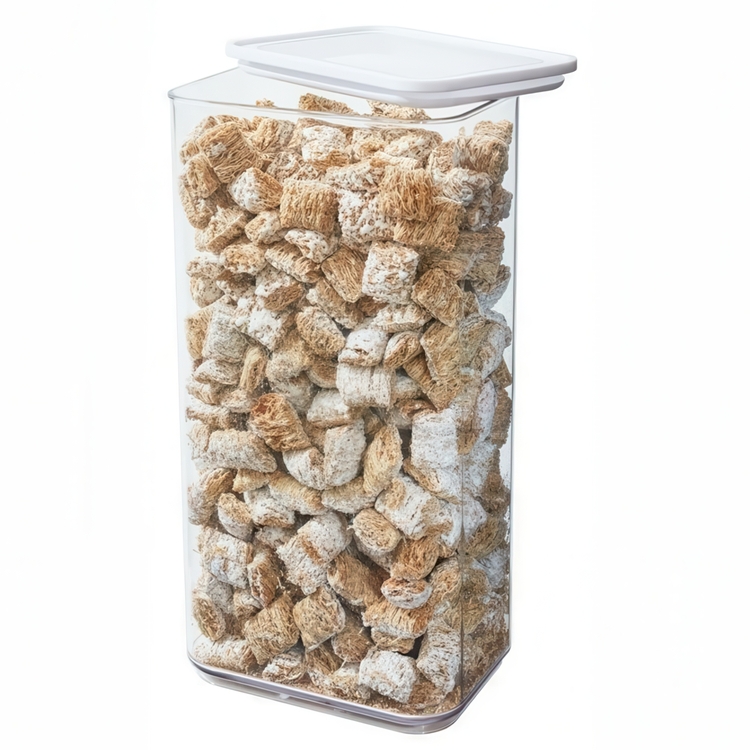 Container for Dry Food, 4 L, PANSINO ECOZEN XL CANISTER, 16 x 12 x H 30,5 cm , Transparent / white