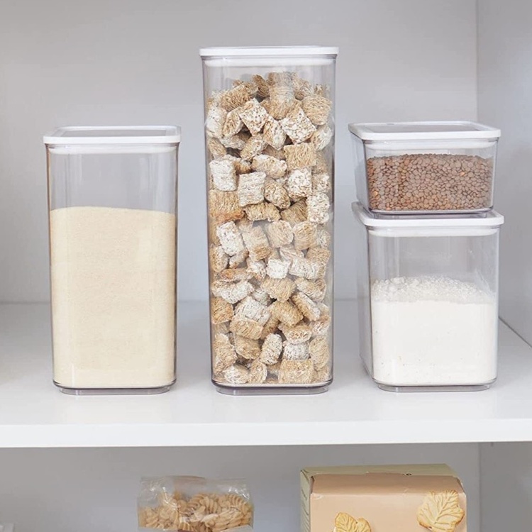 Container for Dry Food, 4 L, PANSINO ECOZEN XL CANISTER, 16 x 12 x H 30,5 cm , Transparent / white