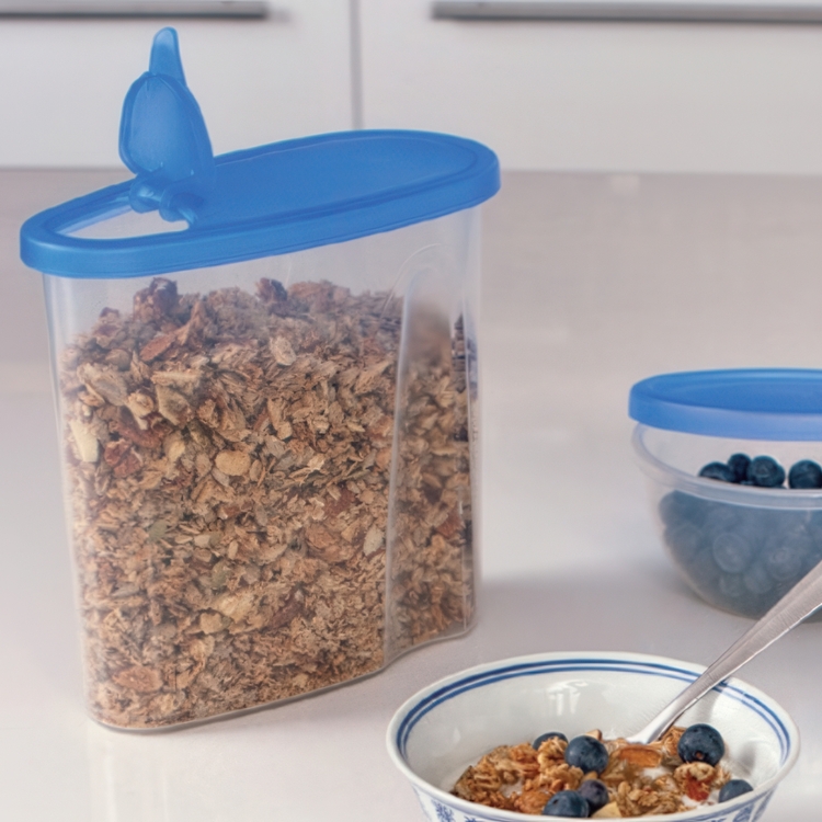 Food Box with Flip Lid, 2,8 L, CLUB CUISINE PITCHER LARGE, Transparent / Blue