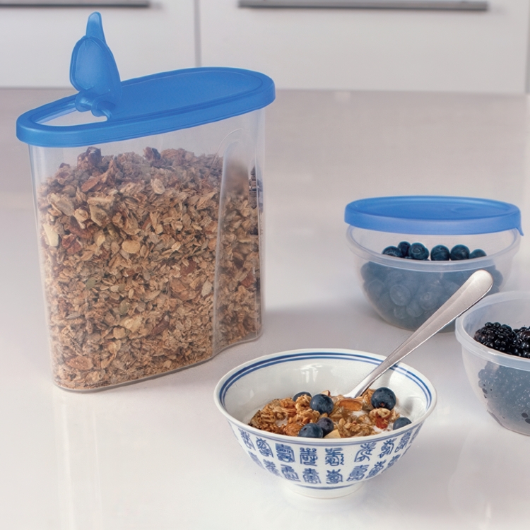 Food Box with Flip Lid, 2,8 L, CLUB CUISINE PITCHER LARGE, Transparent / Blue