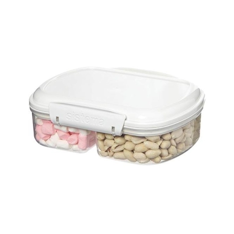 Two-part split jar, 630 ml, SISTEMA BAKE IT SPLIT, Clear / White