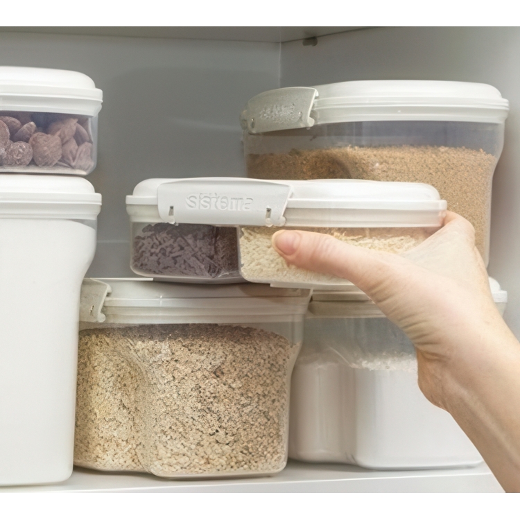 Two-part split jar, 630 ml, SISTEMA BAKE IT SPLIT, Clear / White