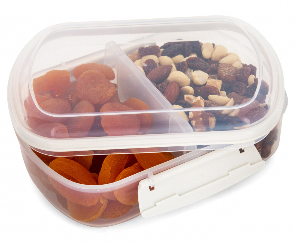 Two-part split jar, 630 ml, SISTEMA BAKE IT CLEAR SPLIT, Clear / White