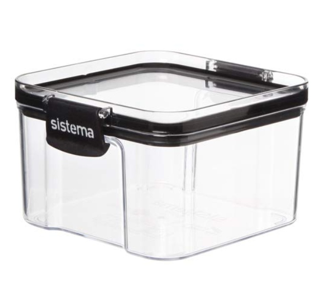 Canister, 460 ml, TRITAN ULTRA SQUARE, Clear / Black