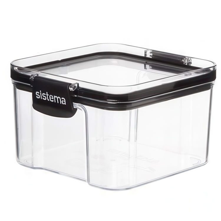 Canister, 460 ml, TRITAN ULTRA SQUARE, Clear / Black