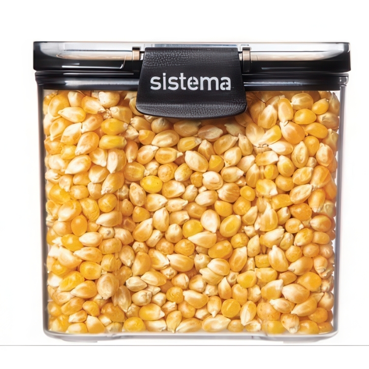 Canister, 700 ml, TRITAN ULTRA SQUARE, Clear / Black