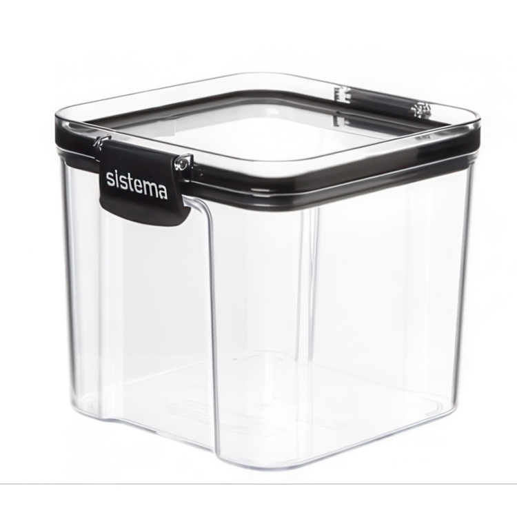 Canister, 700 ml, TRITAN ULTRA SQUARE, Clear / Black
