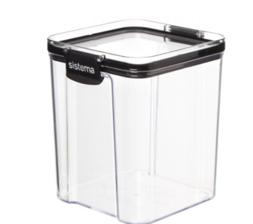 Canister, 920 ml, TRITAN ULTRA SQUARE, Clear / Black