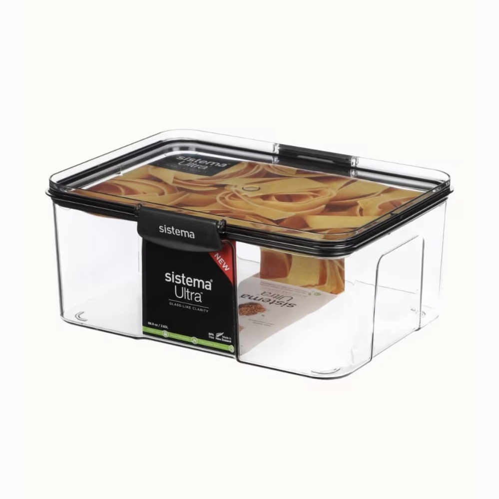 Canister, 2,63 L, TRITAN ULTRA LARGE RECTANGLE, Clear / Black