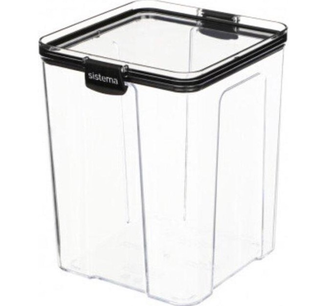 Canister, 2,75L, TRITAN ULTRA LARGE SQUARE, Clear / Black