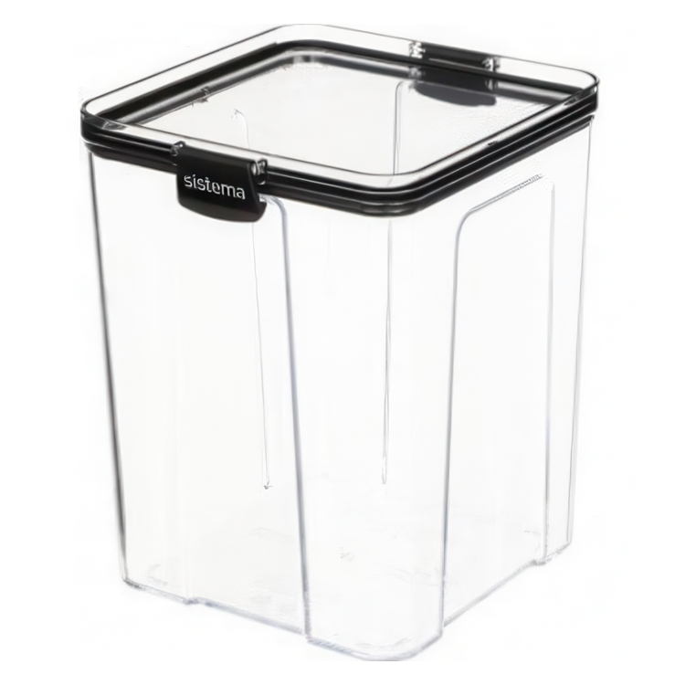 Canister, 2,75L, TRITAN ULTRA LARGE SQUARE, Clear / Black