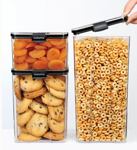 Canister, 4L, TRITAN ULTRA LARGE SQUARE, Clear / Black