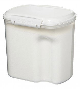 Jar, for flour, grain, etc., 2,4 L BAKE IT, Transparent / White