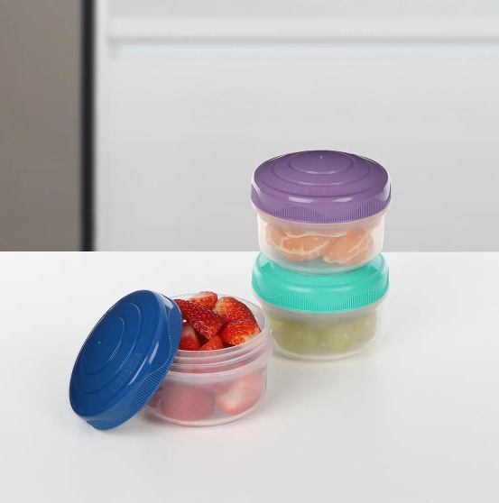 Containers for snack, 130 ml, Set of 3, SISTEMA MINI BITES, Mint / Blue
