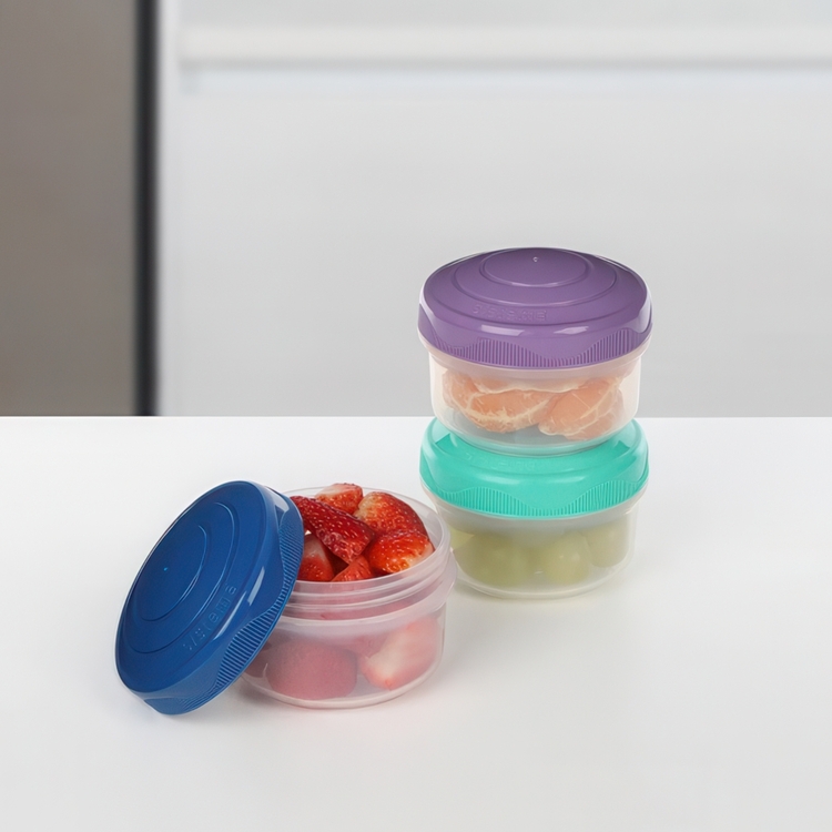 Containers for snack, 130 ml, Set of 3, SISTEMA MINI BITES, Mint / Blue