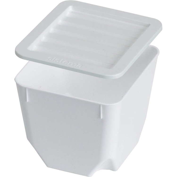 Containers with Lid, Set of 3, SISTEMA SMALL ORGANISER TUB, 14 x 14 x H 11 cm, White
