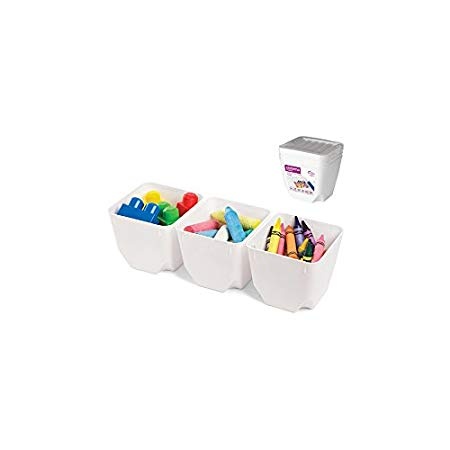 Containers with Lid, Set of 3, SISTEMA SMALL ORGANISER TUB, 14 x 14 x H 11 cm, White