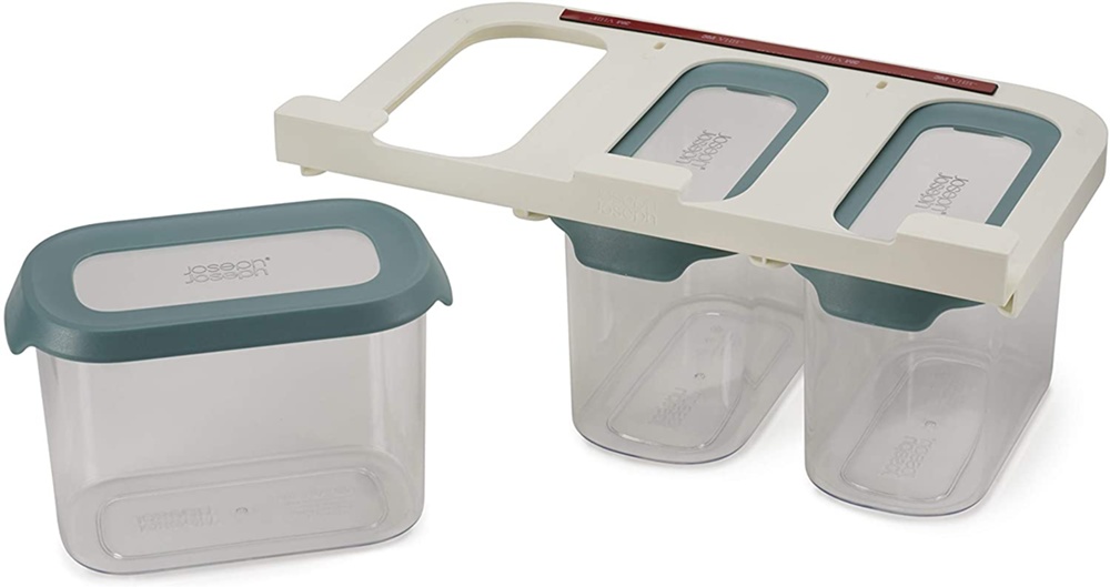 Container Set Under Shelf, 3-piece, CUPBOARD-STORE, Large, Joseph Joseph, Clear / Blue