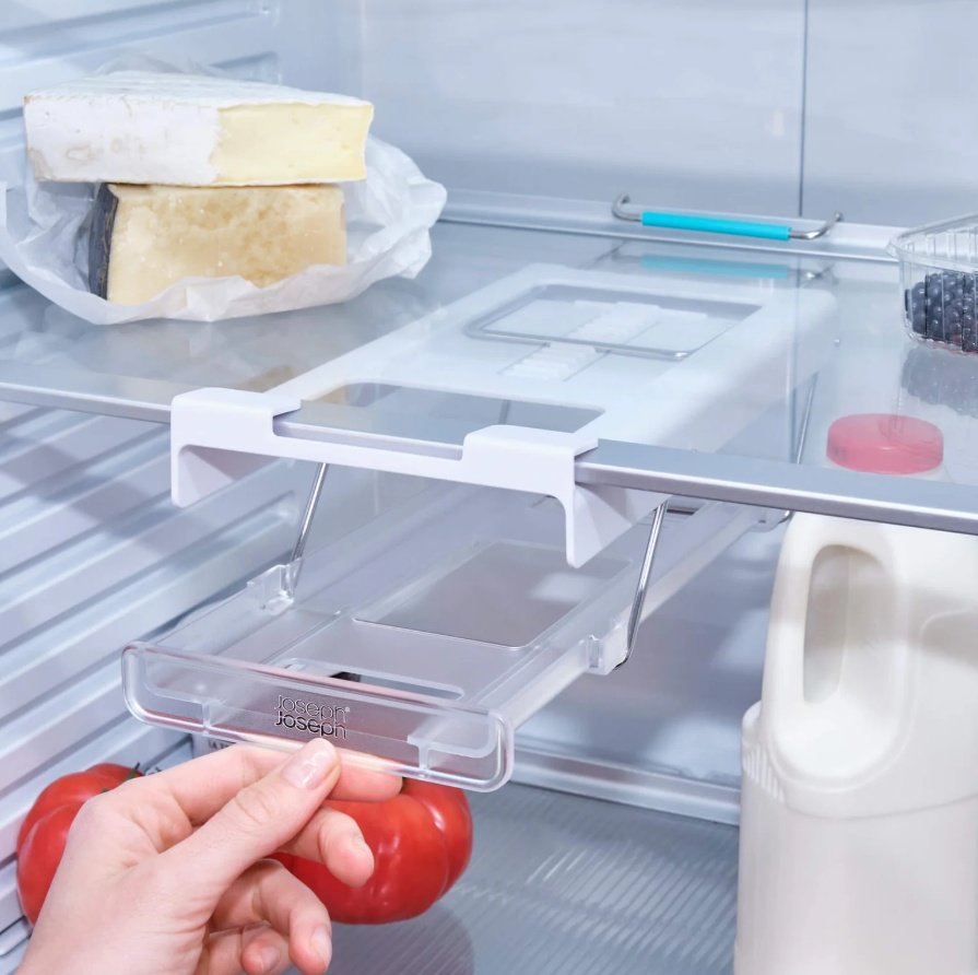 Under Shelf Drawer, JOSEPH JOSEPH FRIDGE CAN DIPENSER, Transparent / white