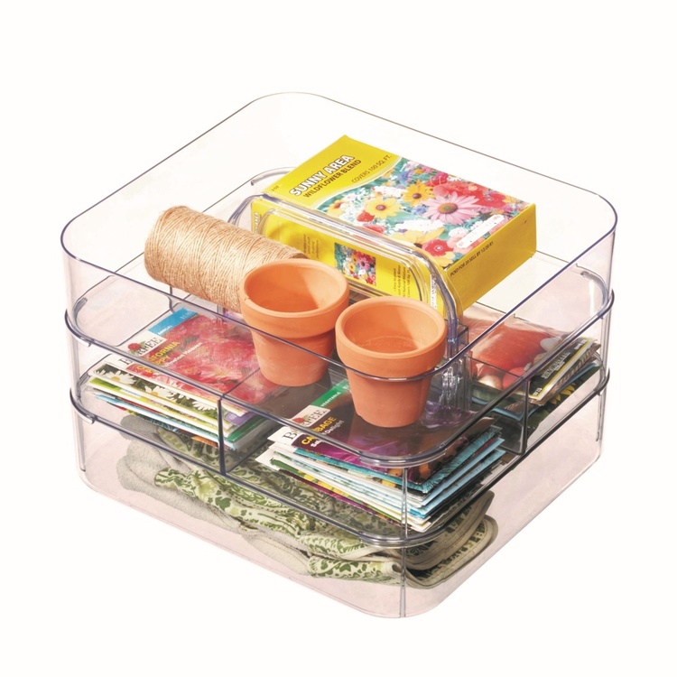 Portable organizer, STACKING TOOL BOX, 28,6 x 25,4 x H 18,1 cm, Transparent