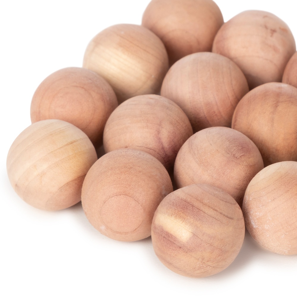 Ceder wood balls, Set of 15, BILLES EN CEDRE, Ø 2 cm, Brown