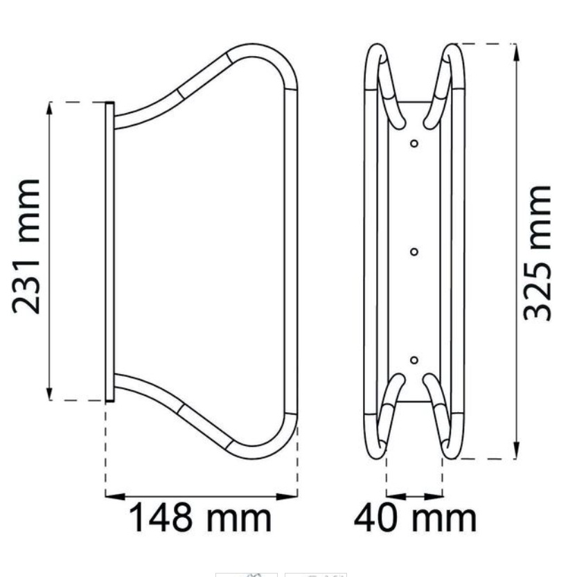 Bicycle Rack, wall mounted, ZINK, H32,5 cm, Steel
