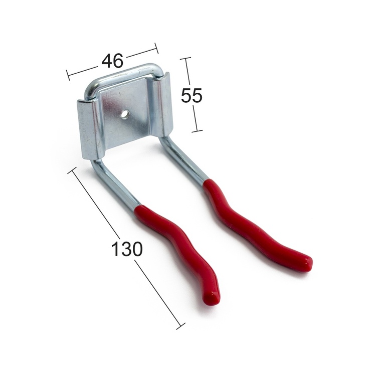 Vacuum hose holder / Utility hook , HABO, 13 cm, Silver / Red