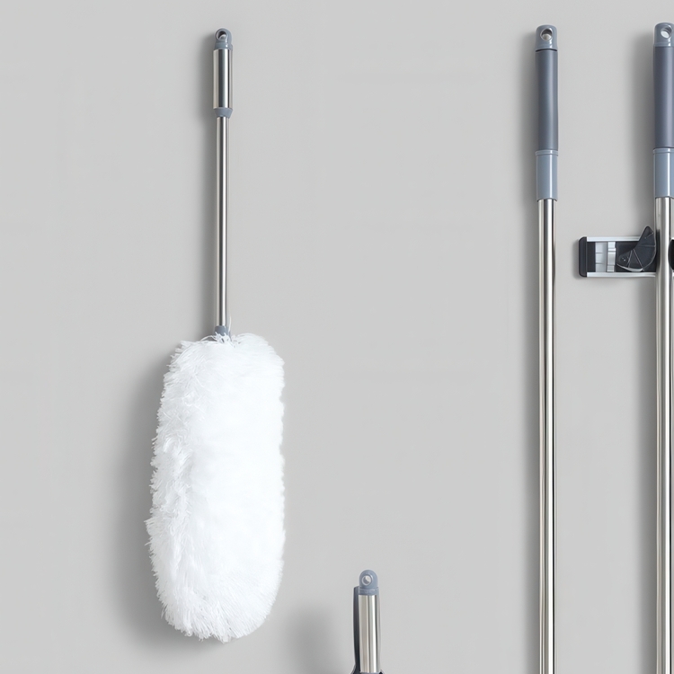 Micro-fiber duster, PLUMEU, 76 cm, White / Silver