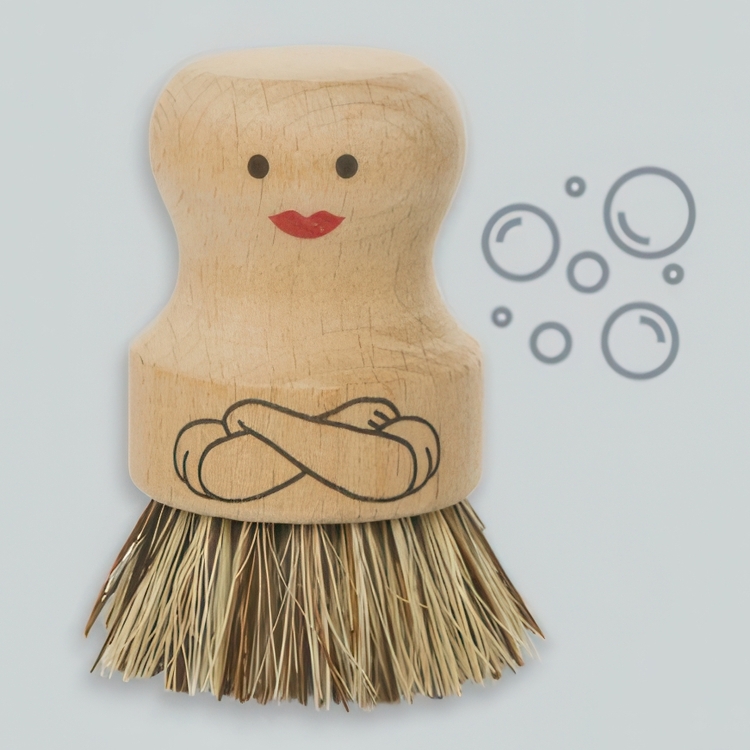 Dish Brush in wood, MRS SCRUBBER, Nature