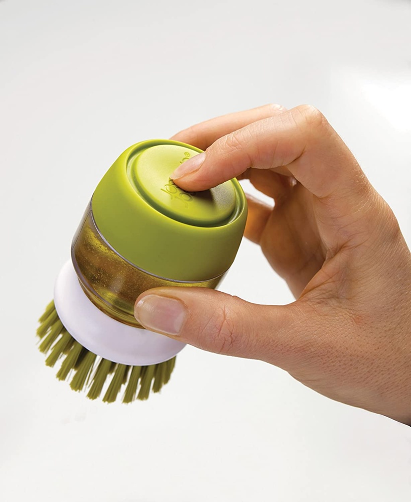 Washing Up brush with dispenser, PALM SCRUB, Joseph Joseph, Grey