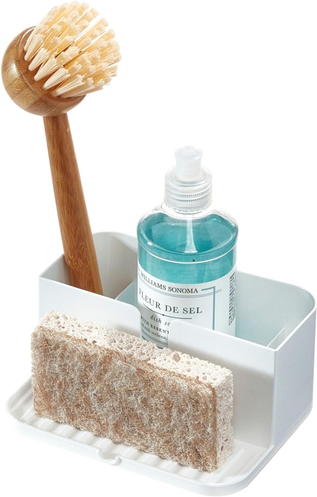 Sink Organiser, Recycled Plastic, ID RPET SMALL SINK CADDY, 15,2 x 12,1 x H 7,3 cm, White 