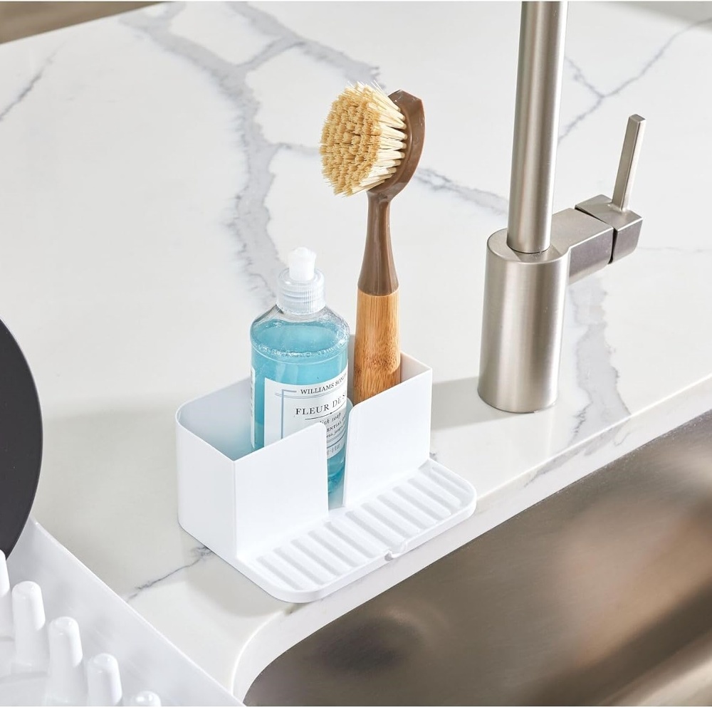 Sink Organiser, Recycled Plastic, ID RPET SMALL SINK CADDY, 15,2 x 12,1 x H 7,3 cm, White 