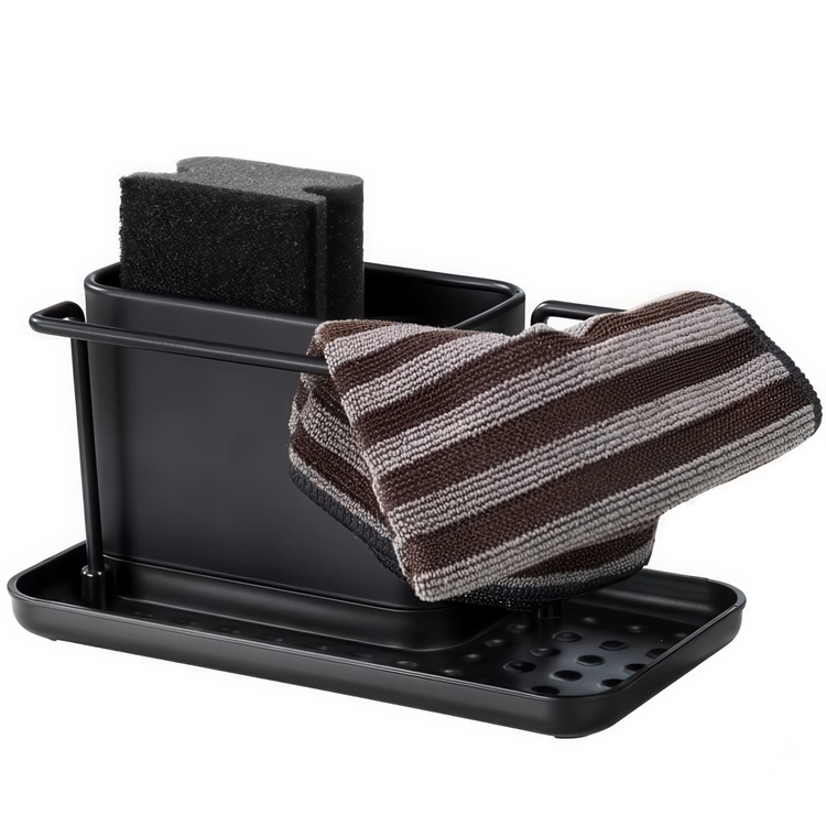 Sink tidy in metal, OUTDOOR KITCHEN, 21 x 12 x H 10,5 cm, Black