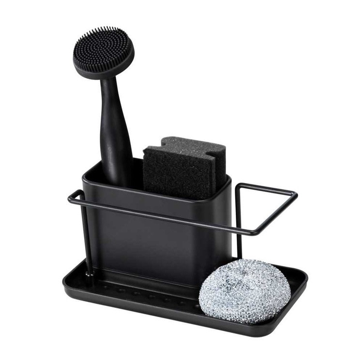Sink tidy in metal, OUTDOOR KITCHEN, 21 x 12 x H 10,5 cm, Black