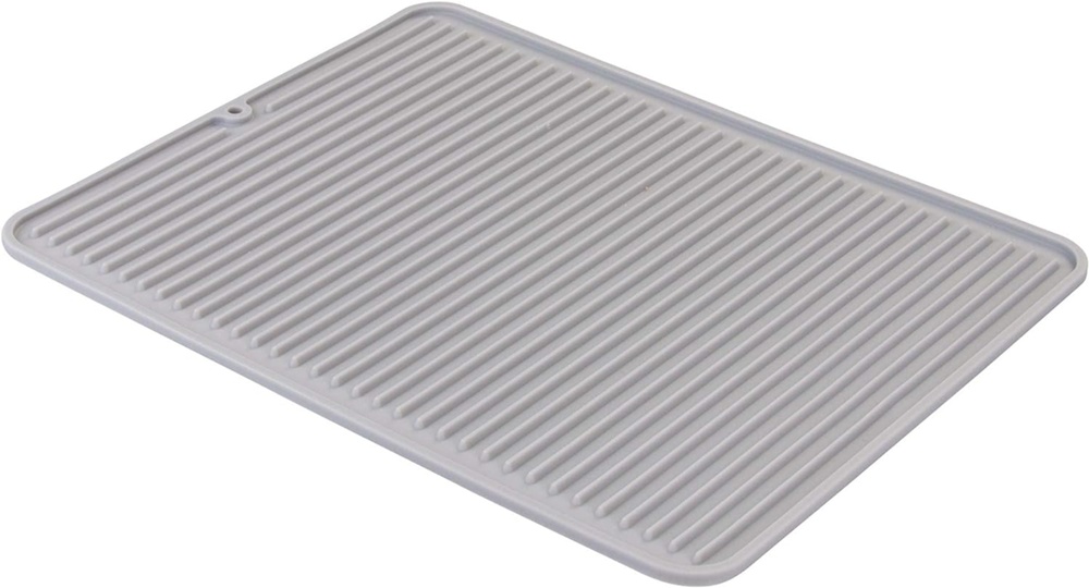 Draining Mat / Trivet, SILICONE , 31,5 x 40,5 cm, Grey