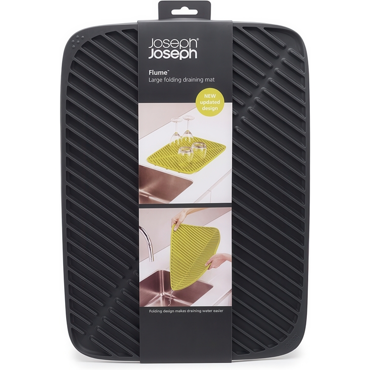 Draining Mat, Folding, FLUME LARGE 31,5 x 43,5 cm, Joseph Joseph, Dark Grey
