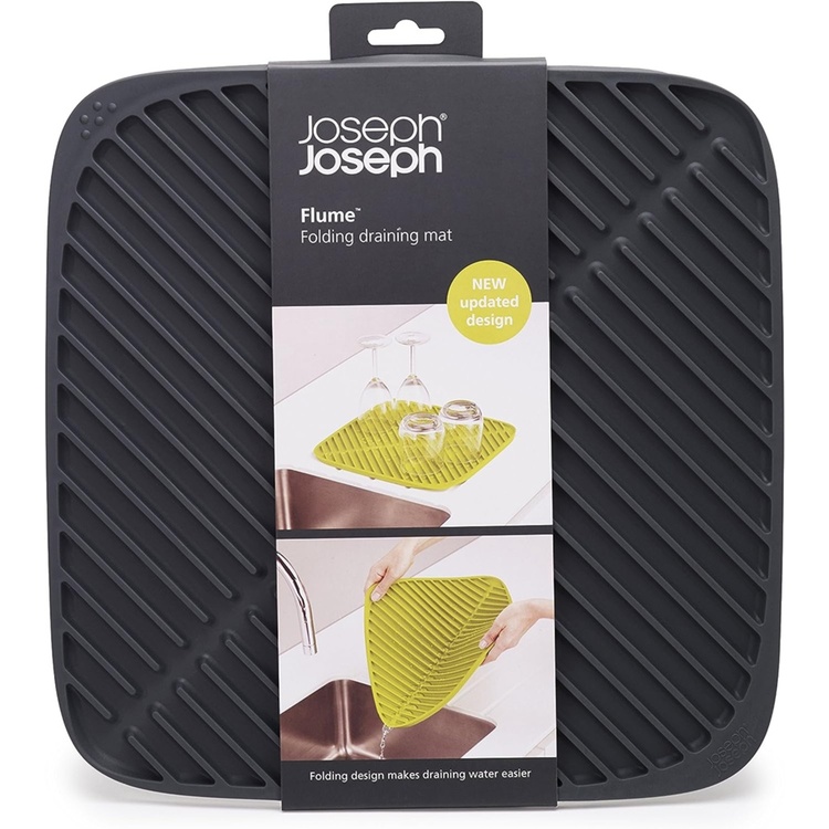 Draining Mat, Folding, FLUME SMALL, 31,5 x 31,5 cm, Joseph Joseph, Dark Grey