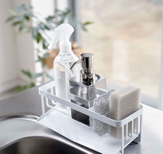 Bottle & sponge holder, TOWER SINK ORGANIZER, Yamazaki, White