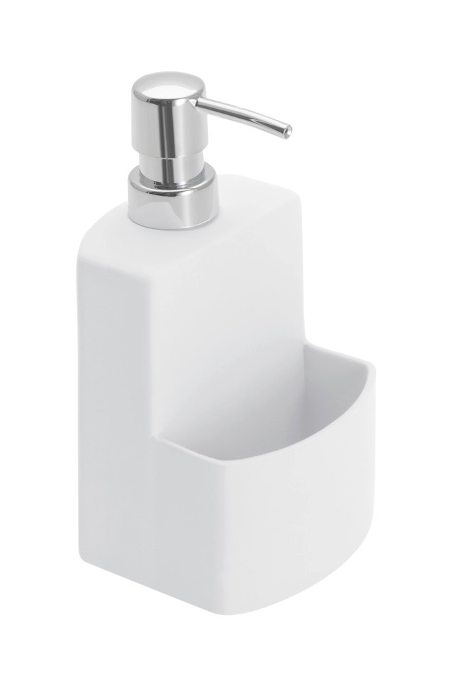 Dish-washing liquid pump with storage, FESTIVAL, 10 x 10 x H 18 cm, White