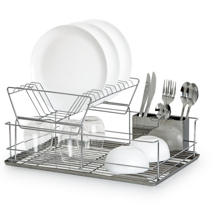 Dish Rack, in stainless steel, INOX, 47 x 33 x H 23 cm, Silver