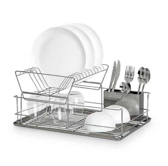 Dish Rack, in stainless steel, INOX, 47 x 33 x H 23 cm, Silver