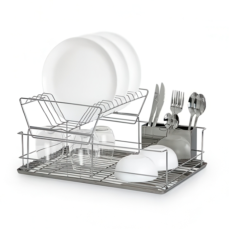 Dish Rack, in stainless steel, INOX, 47 x 33 x H 23 cm, Silver