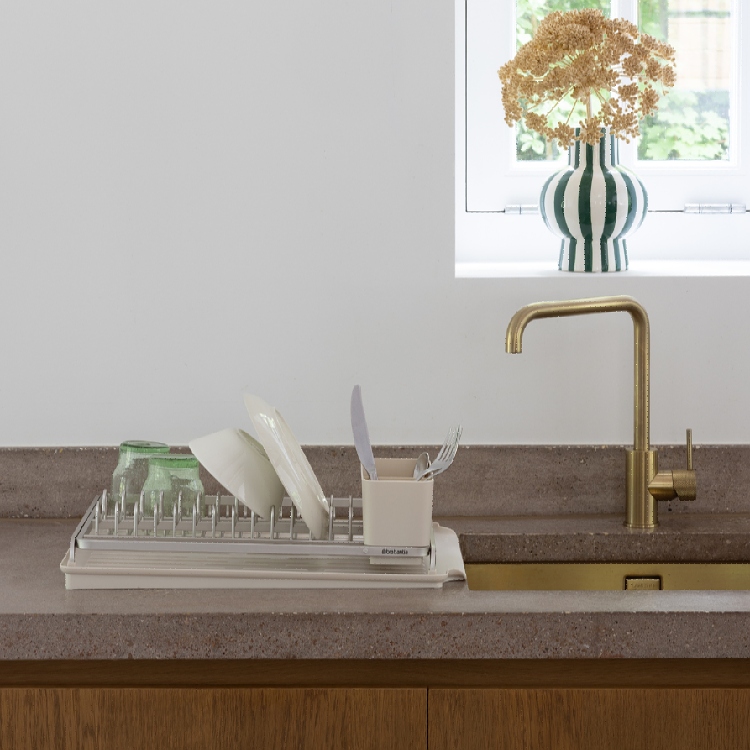 Dish rack with cutlery basket, Brabantia