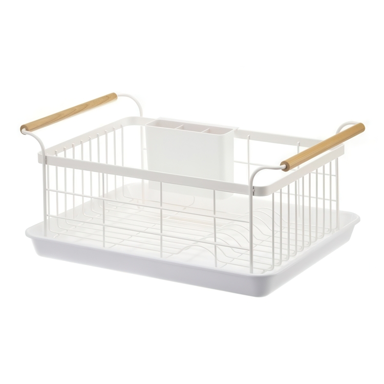 Dish Rack with tray, TOSCA DISH DRAINER, 47 x 33,5 x H 20cm, Yamazaki, White