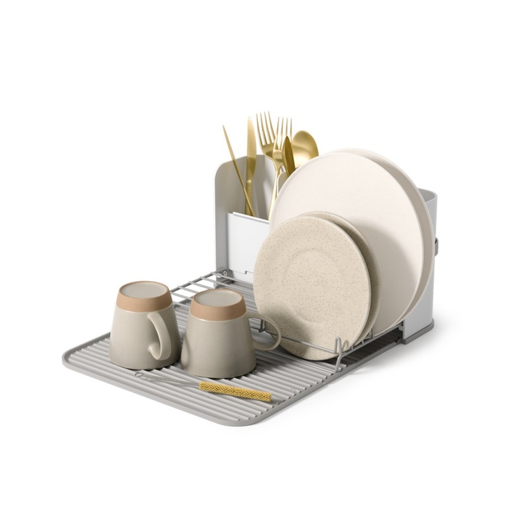 Dish Rack, Space Saving, SLING DISH RACK, Umbra, Grey / White