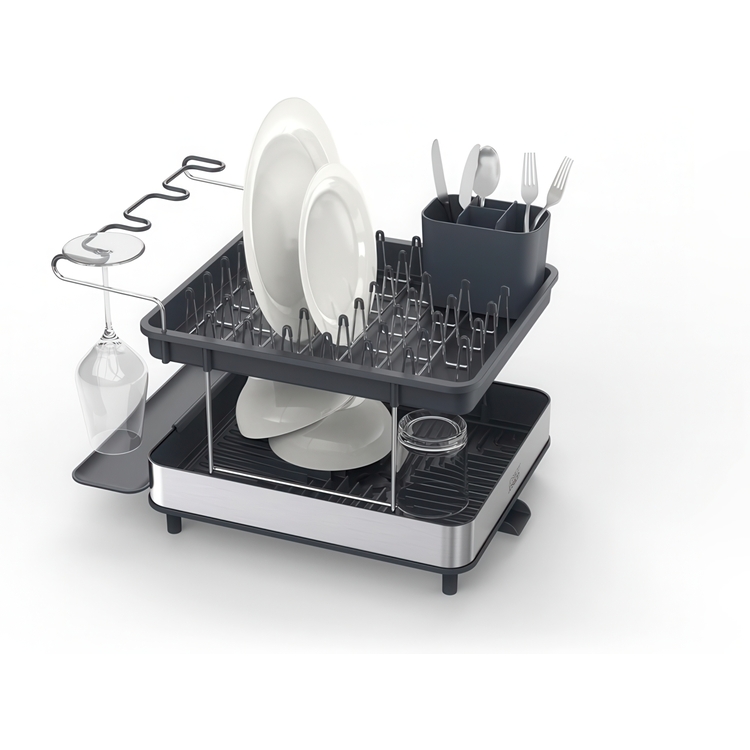 Dish Rack, EXCEL STEEL 2-TIER, 46,5 x 31,5 x H 32 cm, Joseph Joseph, Silver / Grey 
