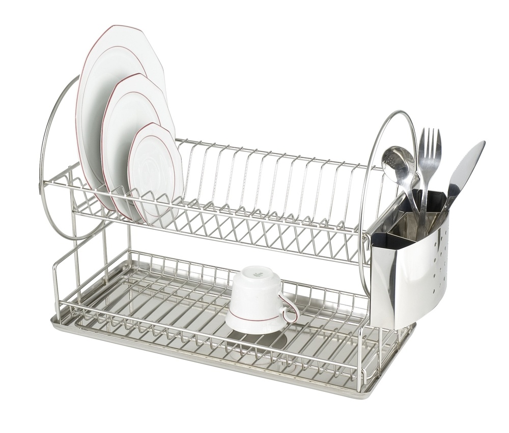 Dish Rack, 2 levels, cutlery basket, EXCLUSIVE DUO, 45 x 23 x H36 cm, stainless steel