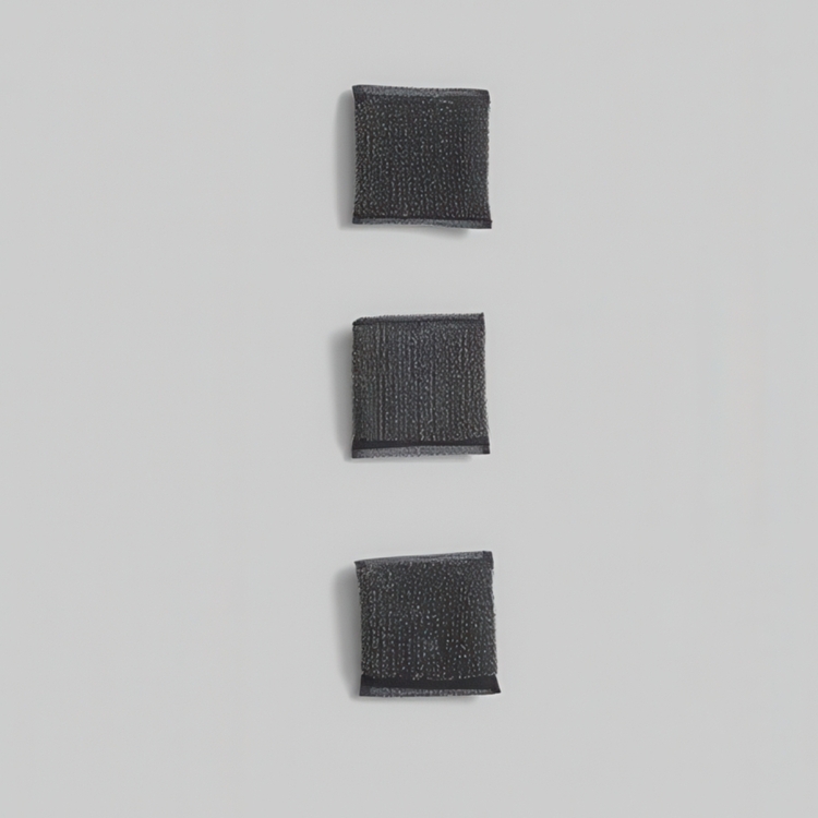 Scrubbing Sponges, Set of 3, ÉPONGES EN INOX, 10 x 9 cm, Black
